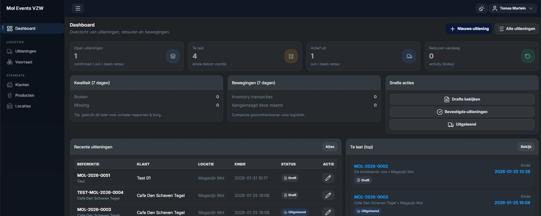 Preview van Mol Events - Verhuurplatform